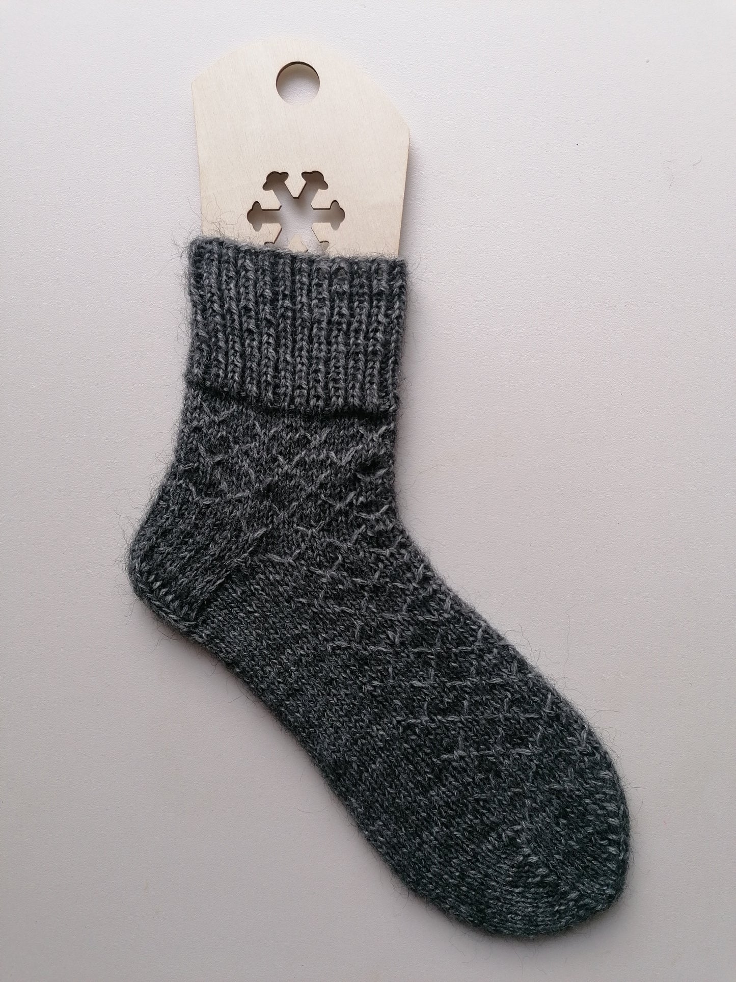 Gray sock on a white background
