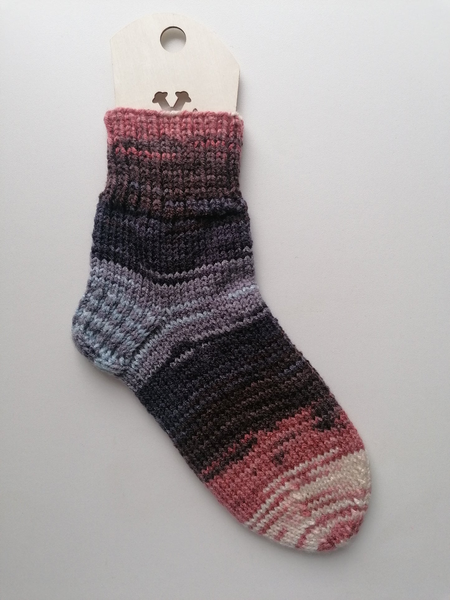 Striped sock on a white background
